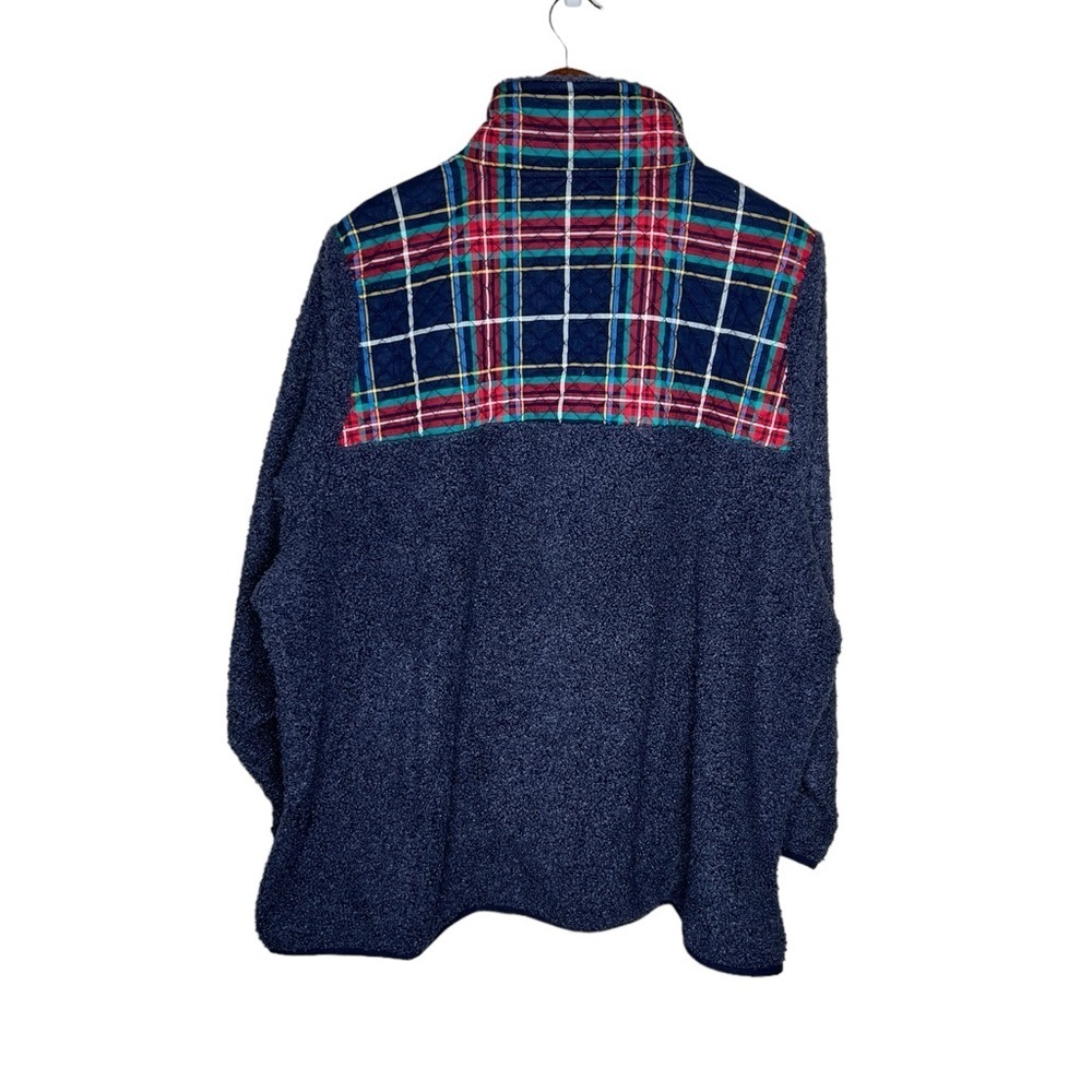 Vera Bradley Women’s 1/4 Zip Sherpa Plaid Fleece Pullover Sweater - Picture 8 of 14